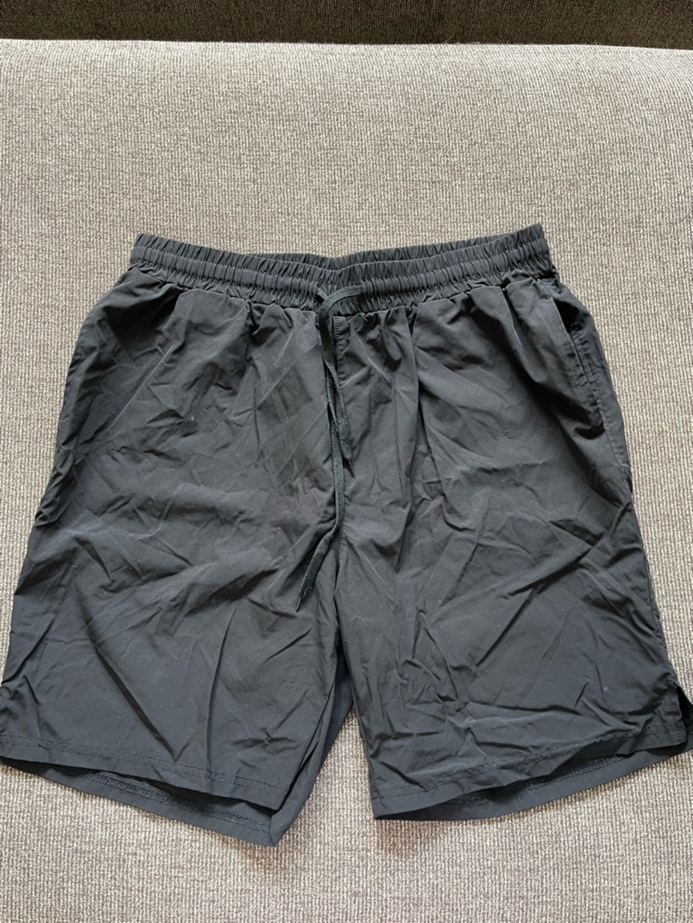 Men's Black Athletic Training Shorts with Elastic Waist